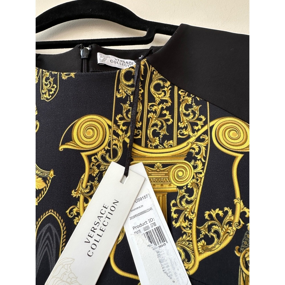 Versace Collection Gold and Black Fatima's Hand Print Dress - Picture 6 of 6